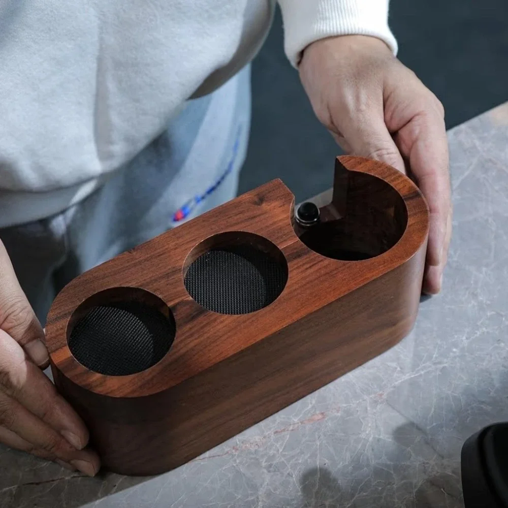 KNODOS Rosewood Espresso Tamping Station 54mm for Breville Portafilter Holder O3